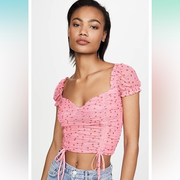 TIGER MIST Crop Top Size Ruched Pink Xs Like new - Picture 11 of 11